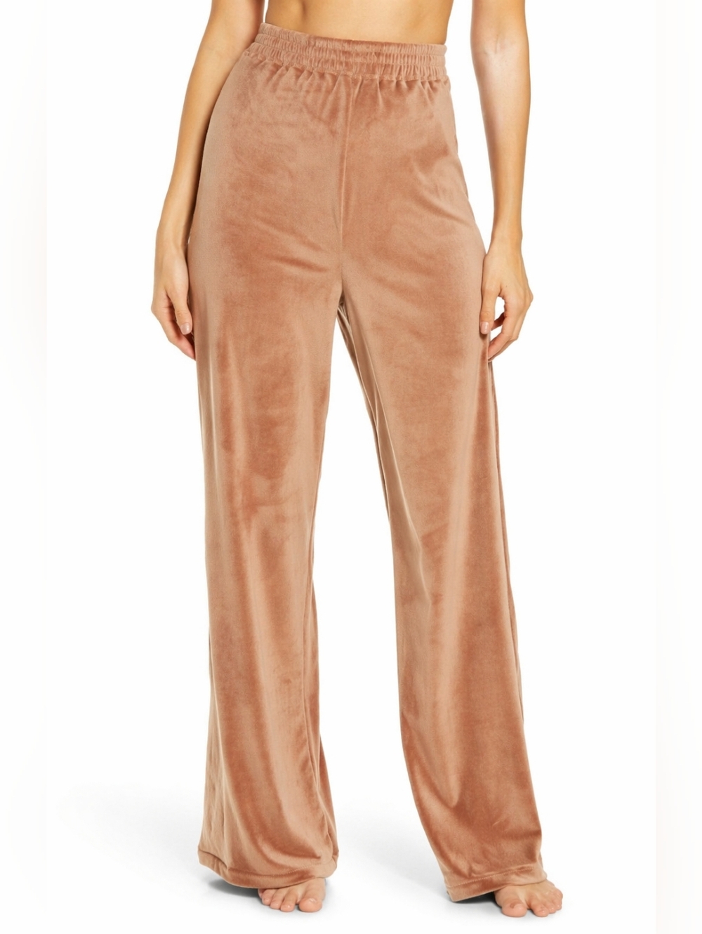 SKIMS Velour Wide Leg Pants In Sienna M